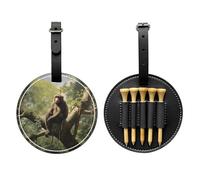 Monkey Sitting on a Tree - Bolsa de almacenamiento de camiseta de golf negra, bolsa de almacenamiento multifuncional para hombres, material de poliuretano duradero