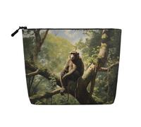 Monkey sitting on a tree - Neceser unisex para mujer, bolsa de almacenamiento de artículos de aseo personal, bolsa de almacenamiento para el cuidado personal