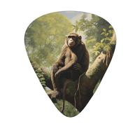 Monkey sitting on a tree Púas de guitarra resistentes al desgaste para guitarra, bajo, guitarra eléctrica, ukelelele, finas, medianas, pesadas, púas de guitarra de 12 piezas