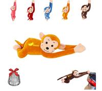 Monkey Squad,Adorable Hanging Wind-Braving Monkey,Plush Animal Car Tail Exterior & Window Interior Accessory Decor Gifts, with Suction Cup (55,Yellow)
