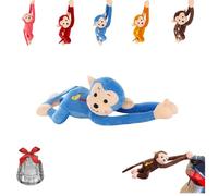 Monkey Squad,Adorable Hanging Wind-Braving Monkey,Plush Animal Car Tail Exterior & Window Interior Accessory Decor Gifts, with Suction Cup (55,Blue)
