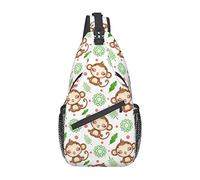 Monkey Sunflower Leaves Sling Bag, Casual Crossbody Shoulder Bag Senderismo Mochila Crossbody Hombro Mochila Travel Chest Pack para Hombres Mujeres