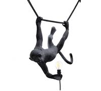 Lámpara SELETTI Monkey, ancho 44 cm, negra, enchufe, IP44