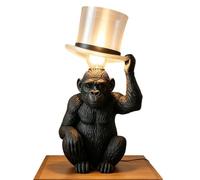 Monkey Table Lamp Light, Sculptural Animal Decor Lamp, Creative Top Hat Monkey Night Light Sculpture, Bedside Ambient Glow Fixture, For Living Room Bedroom Bar Cafe Home Dorm Office Decor Use