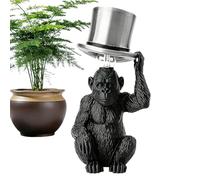 Monkey Table Lamp - Top Hat Sculptural Animal Holding Light | Creative Decorative Night Lamp Warm Ambient Lighting Resin Desk Light for Living Room, Bedroom, Bar, Home, Office Decor