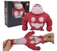 Monkey Toy, Funny Stretch Gorilla Toy, Decompress and Squeeze Stress Toy, Stress Relief Toy, (Monkey), Juguete de Gorila para Reducir el estrés para niños y Adultos -Red