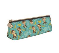 Monkey Tropical Banana Palm Trees - Estuche triangular para lápices de gran capacidad con cremallera para mujeres, hombres, oficina y adultos