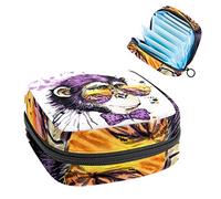 Monkey White Period Pouch portátil, bolsa de almacenamiento de tampones para servilletas sanitarias, Varios colores, 4.7x6.6x6.6 in/12x17x17 cm