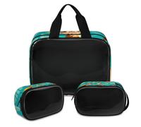 Monkey with Banana - Bolsa de maquillaje para mujeres y hombres, bolsa de cosméticos translúcida de mono, bolsa de baño, bolsa de ducha, 3 piezas, organizador de cosméticos de viaje, color, XL,
