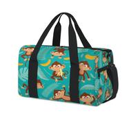 Monkey with Banana - Bolsa deportiva de lona para fin de semana, bolsa de viaje informal, para viajes, gimnasio, para niños, niñas, niños, mujeres y hombres