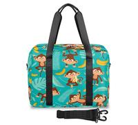 Monkey with Banana - Bolsas de viaje para mujeres y hombres, bolsa de fin de semana de mono, bolsa de noche de 32 L, bolsa de mano grande para viajes, deportes, gimnasio, color, (32 L) UK, Organizador