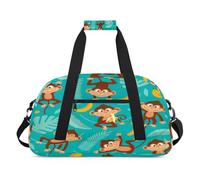 Monkey with Banana Sports Duffel Bag for Women Men, Monkey 24L Weekend Overnight Bag Tote Holdall Travel Gym Bag for Kids Girls Boys, color, 24 L, Organizador de bolsas