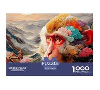 Monkey with Colorful Clouds 1000 Stück Premium-Karton Puzzle Kitten Stressabbau Familienspiel Puzzles Als Wohnaccessoires 70x50cm/1000pcs
