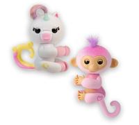 Monkey y unicornio de beb interactivos - paquete de 2 - Lulu & Harmony - 70 Sounds & Reacciones Heart Lights Up Reats to Touch (edades 5)