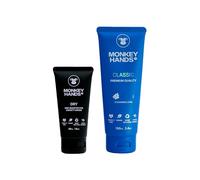 MonkeyHands Combo: Potenciador de agarre para manos sudorosas "Dry" 50 ml + Gel de Adherencia Ligera "Classic" 100 ml - Ideal para Pole Dance, Calistenia, Parkour - Absorbe Sudor y Mejora tu Agarre!