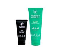 MonkeyHands Combo: Potenciador de agarre para manos sudorosas "Dry" 50 ml + Gel de Adherencia Super Fuerte "Gluey" 100 ml - Ideal para Pole Dance, Calistenia, Parkour