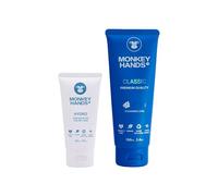 Monkeyhands Combo: Potenciador de agarre y protector de piel para manos secas "Hydro" 50 ml + Gel de Adherencia Ligera "Classic" 100 ml - Ideal para Pole Dance, Calistenia, Parkour