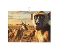 Monkeys in The Sunlight - Tapete grande de microfibra para escurrir platos, reutilizable, lavable, para accesorios de cocina, 45,7 x 60,9 cm