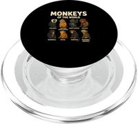 Monkeys of The World Camiseta Linda Especies de Primates PopSockets PopGrip para MagSafe