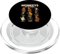 Monkeys of The World Camiseta Linda Especies de Primates PopSockets PopGrip para MagSafe