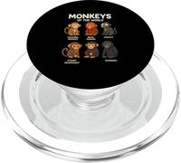Monkeys of The World Camiseta Linda Especies de Primates PopSockets PopGrip para MagSafe