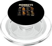 Monkeys of The World Camiseta Linda Especies de Primates PopSockets PopGrip para MagSafe
