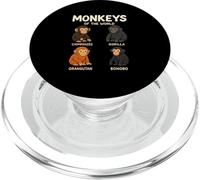 Monkeys of The World Camiseta Linda Especies de Primates PopSockets PopGrip para MagSafe