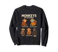 Monkeys of The World Camiseta Linda Especies de Primates Sudadera