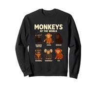 Monkeys of The World Camiseta Linda Especies de Primates Sudadera
