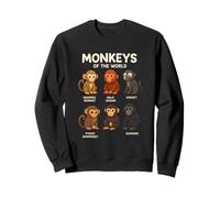 Monkeys of The World Camiseta Linda Especies de Primates Sudadera