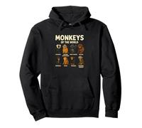Monkeys of The World Camiseta Linda Especies de Primates Sudadera con Capucha