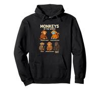 Monkeys of The World Camiseta Linda Especies de Primates Sudadera con Capucha