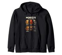 Monkeys of The World Camiseta Linda Especies de Primates Sudadera con Capucha