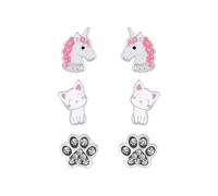 Monkimau Conjunto de joyas para niños con motivos superventas Plata de ley 925, Conjunto de pendientes, joyas para niños, joyas para niñas, joyas hipoalergénicas