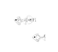 Monkimau Peces Pendientes, pendientes de botón, joyas para las orejas, de plata de ley 925, para mujeres y niñas, hechos a mano, hipoalergénicos y una pequeña idea para regalo