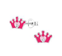 Monkimau Pendientes corona para niñas, plata 925, niños: pendientes hipoalergénicos para niñas de 8 años, Pendientes médicos y pendientes de botón de plata de ley