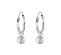 Monkimau Pendientes de aro con charm de bola, pendientes, joyas para las orejas, de plata de ley 925, para mujeres y niñas, hechos a mano, hipoalergénicos y una pequeña idea para regalo