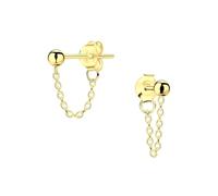 Monkimau Pendientes de cadena, pendientes de botón, joyas para las orejas, de plata de ley 925, para mujeres y niñas, hechos a mano, hipoalergénicos y una pequeña idea para regalo