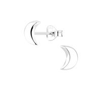 Monkimau Pendientes de luna, pendientes de botón, joyas para las orejas, de plata de ley 925, para mujeres y niñas, hechos a mano, hipoalergénicos y una pequeña idea para regalo