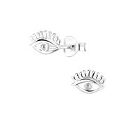 Monkimau Pendientes Evil Eye, pendientes de botón, adornos para las orejas, de plata de ley 925, para mujeres y niñas, hechos a mano, hipoalergénicos y una pequeña idea para regalo