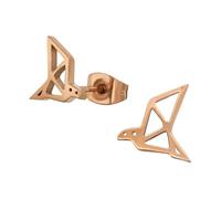 Monkimau Pendientes para niños con pájaro origami, acero quirúrgico, acero inoxidable, pendientes hipoalergénicos para niños, joyas para niñas, idea para regalo
