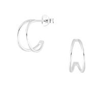 Monkimau Pendientes semicirculares, pendientes de botón, joyas para las orejas, de plata de ley 925, para mujeres y niñas, hechos a mano, hipoalergénicos y una pequeña idea para regalo