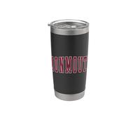 Monmouth Illinois Souvenir College Style Texto rojo Vaso térmico de acero inoxidable de doble pared