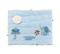 Monnëka Alfombra de juego sensorial para bebé, 80 x 100 cm | Actividades divertidas para el desarrollo del motor | Espejo y texturas estimulantes | Lavable a 30 °C | blue elephant