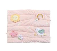 Monnëka Alfombra de juego sensorial para bebé, 80 x 100 cm | Actividades divertidas para el desarrollo del motor | Espejo y texturas estimulantes | Lavable a 30 °C | pink bird