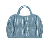 Monnëka Bolsa de Playa de Malla en Plástico Reciclable | Bolsa de verano ligera y desmontable, antiarena y de secado rápido | Ideal para piscina y vacaciones | blue