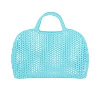 Monnëka Bolsa de Playa de Malla en Plástico Reciclable | Bolsa de verano ligera y desmontable, antiarena y de secado rápido | Ideal para piscina y vacaciones | turquoise
