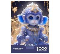 Mono 1000 Piezas Cartón Resistente Blue Mystical Mono in Cosmic Setting Puzzle para Adultos Portátil Actividad Vinculación Familiar Ocio En Casa Desafiante Divertido 38x26cm/1000pcs