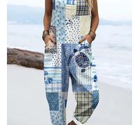 Mono a cuadros de moda para mujer con bolsillos, ideal para vacaciones en en y verano, para outfits con estilo