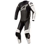 Alpinestars GP Force Phantom Traje de cuero de motocicleta de una pieza, negro-gris-blanco, tamaño 56 para Hombres
